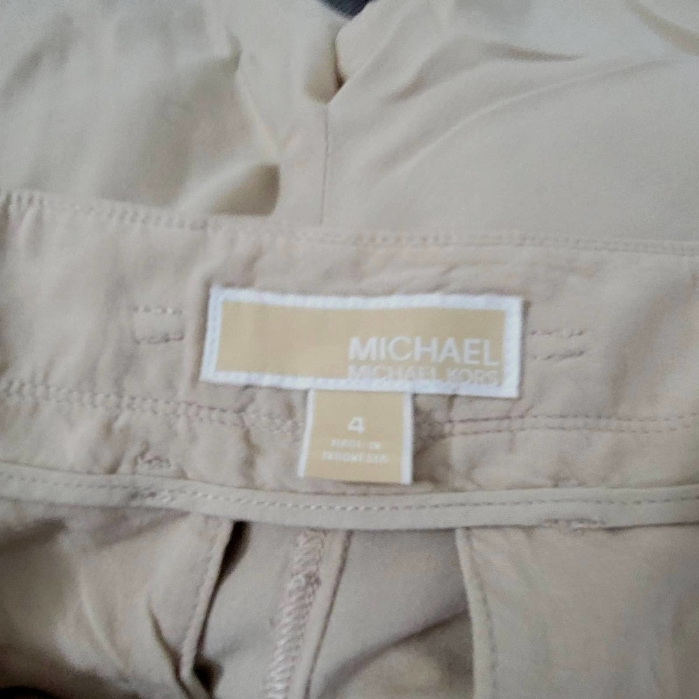 Michael Kors Utility Pants 4 Beige Neutral Pockets Mid Rise Casual Pockets - Picture 6 of 10